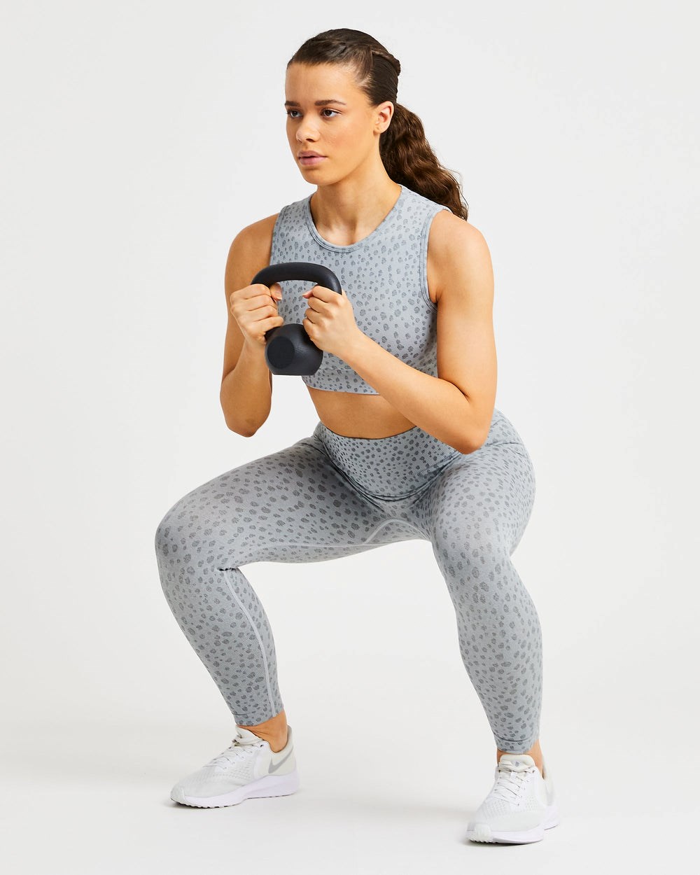 AYBL Evolve Speckle Seamless Crop Vest Gris Claro | RTIVK1537