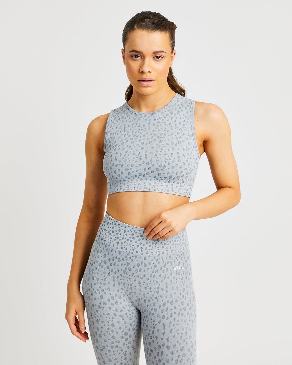 AYBL Evolve Speckle Seamless Crop Vest Gris Claro | RTIVK1537