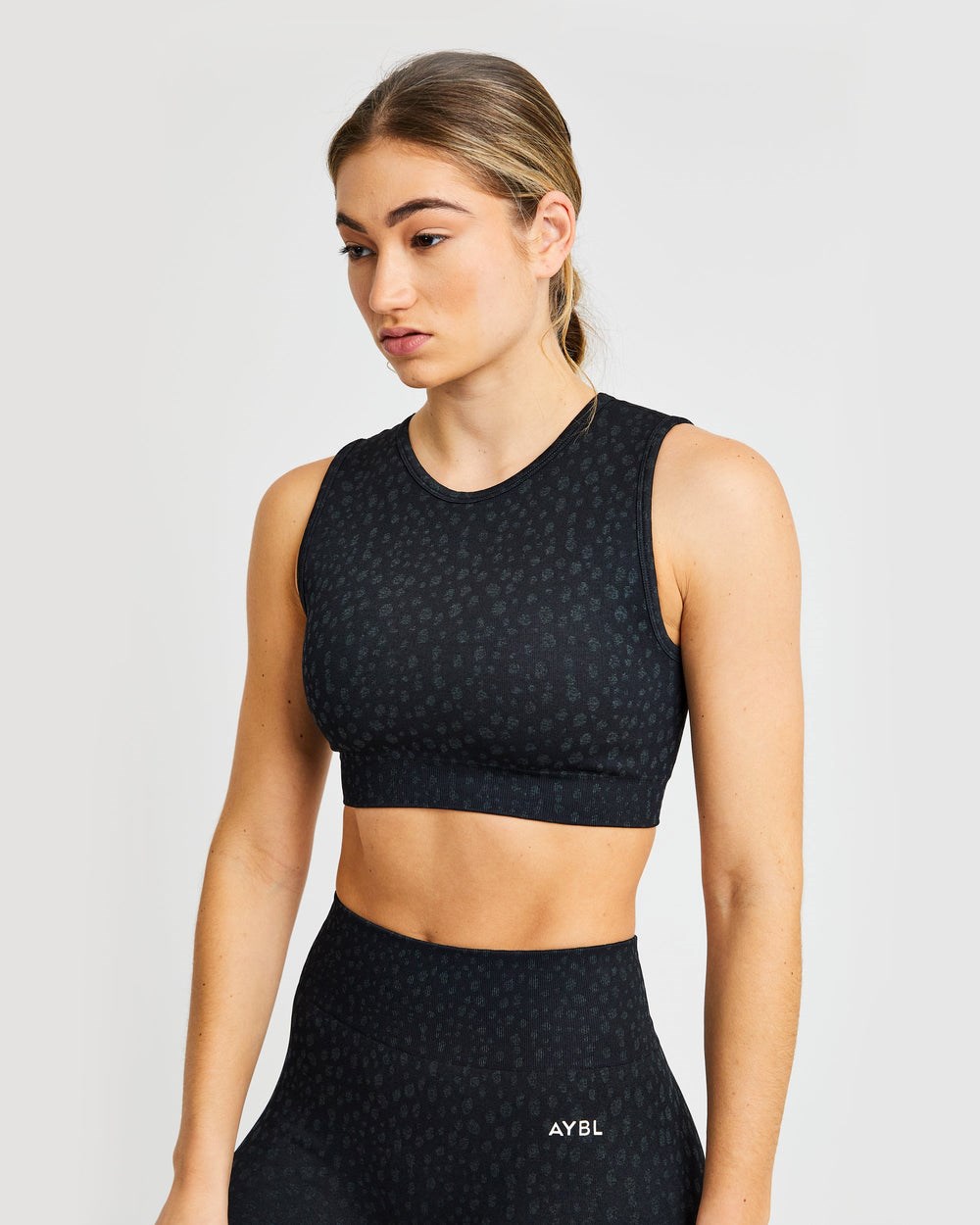 AYBL Evolve Speckle Seamless Crop Vest Negras | JBDCQ2516