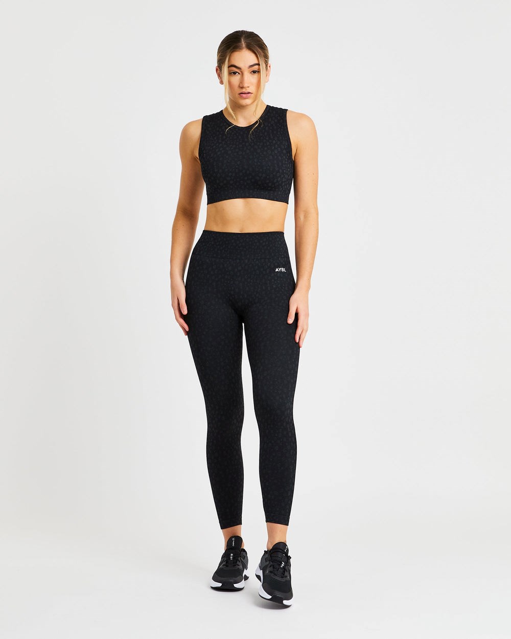 AYBL Evolve Speckle Seamless Crop Vest Negras | NJPEK4015