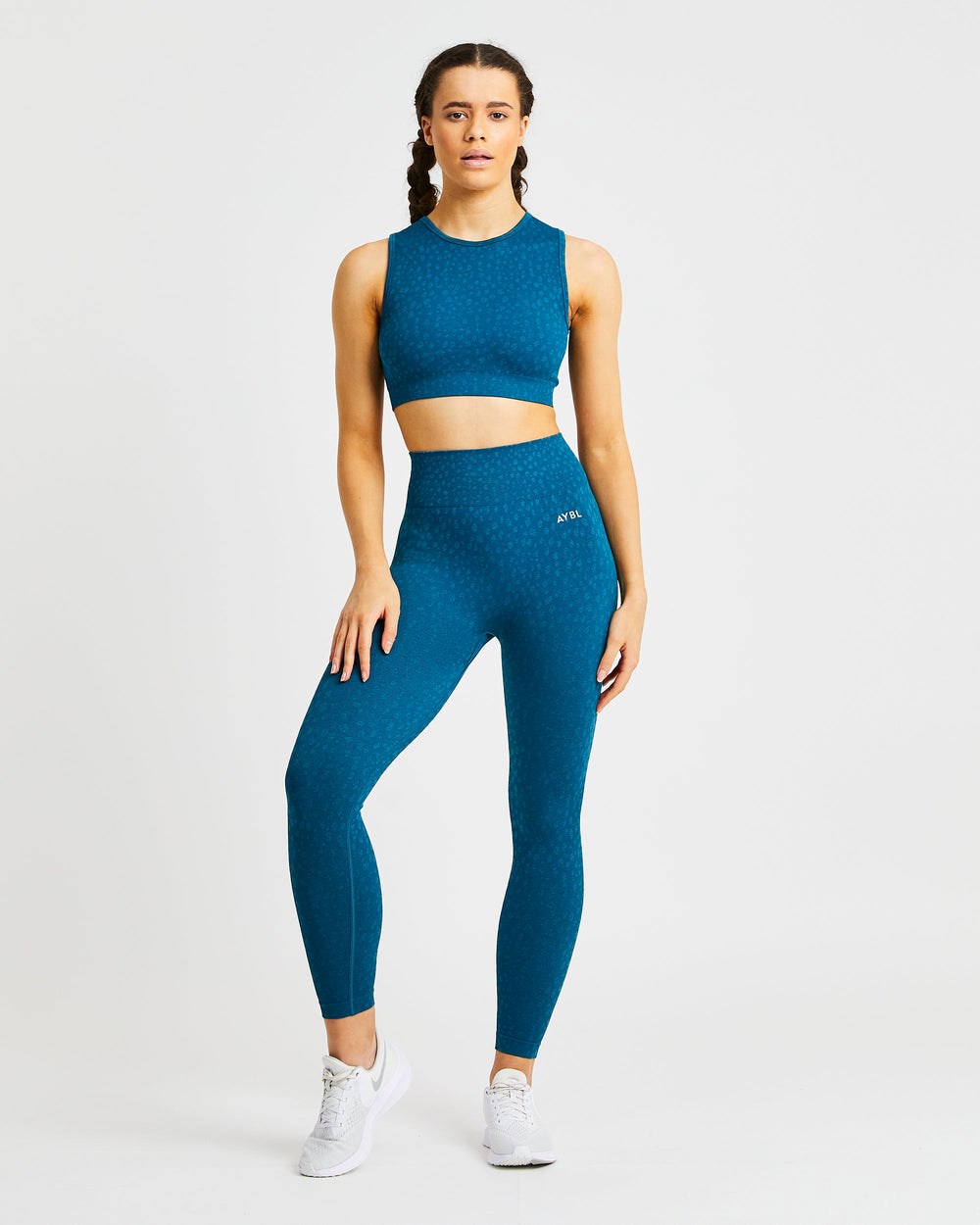 AYBL Evolve Speckle Seamless Crop Vest Teal | CTHMJ4182