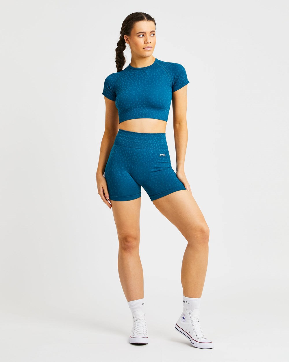 AYBL Evolve Speckle Seamless Crop Vest Teal | CTHMJ4182