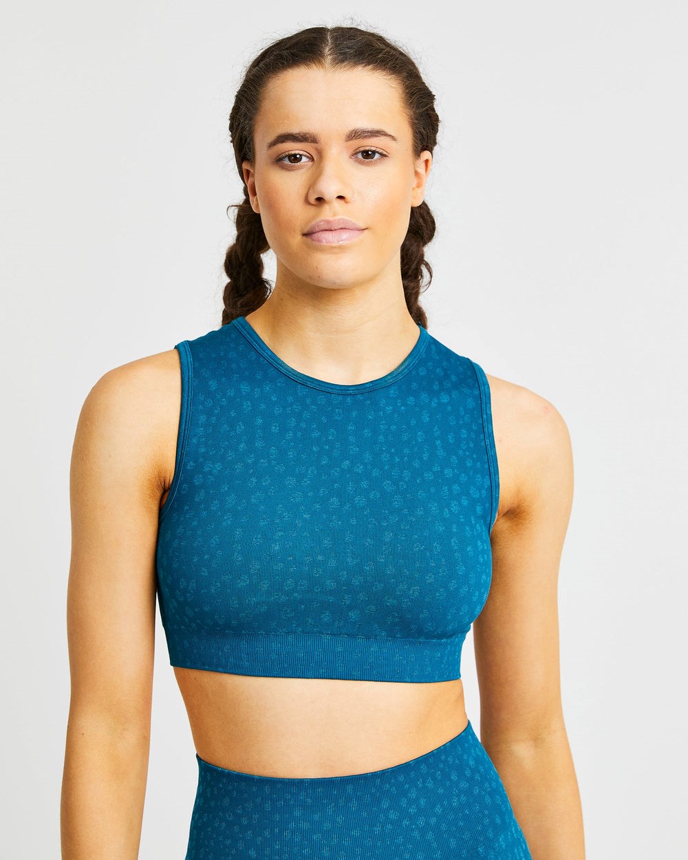 AYBL Evolve Speckle Seamless Crop Vest Teal | CTHMJ4182