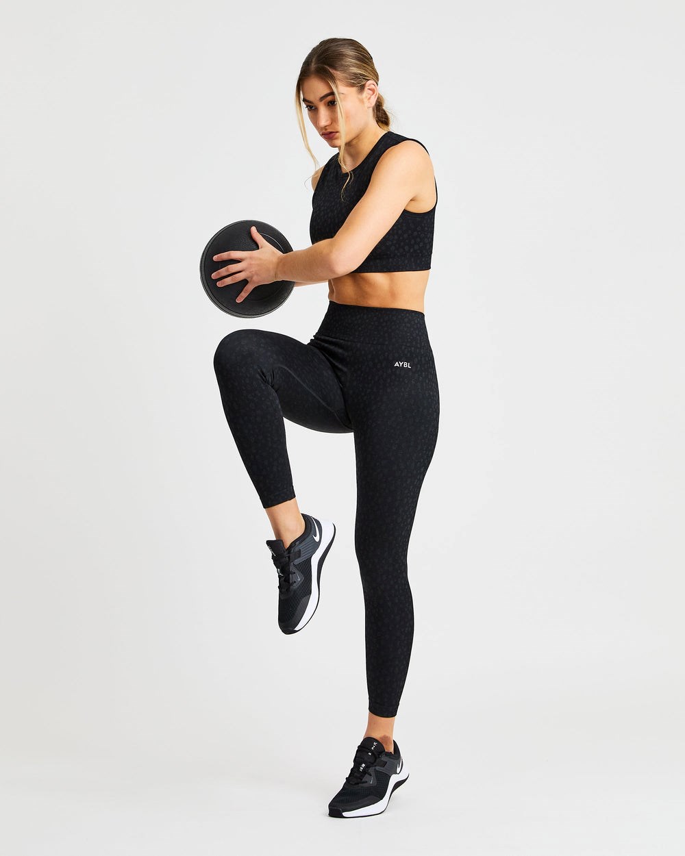 AYBL Evolve Speckle Seamless Leggings Negras | QHVKD6410