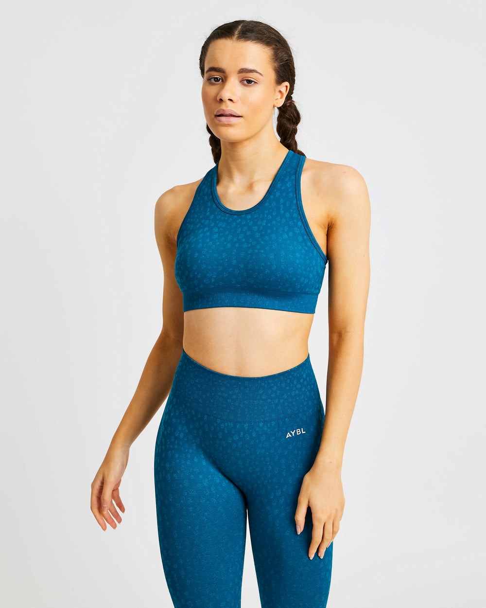 AYBL Evolve Speckle Seamless Sports Bra Teal | DXBPE2916