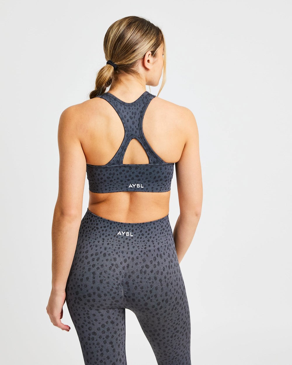 AYBL Evolve Speckle Seamless Sports Bra Charcoal | QBPKC4569