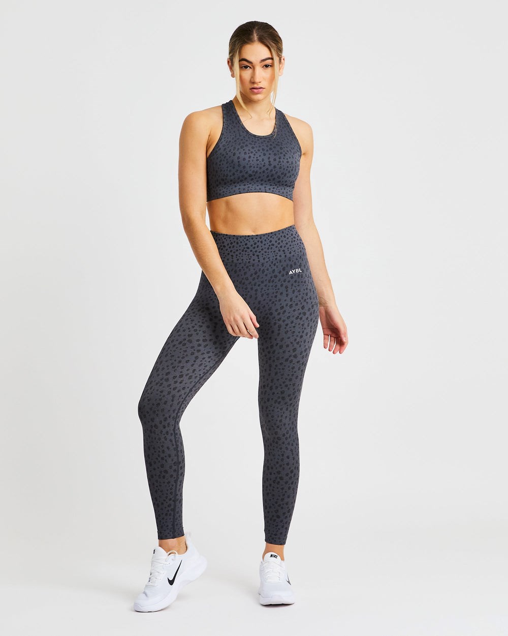 AYBL Evolve Speckle Seamless Sports Bra Charcoal | QBPKC4569