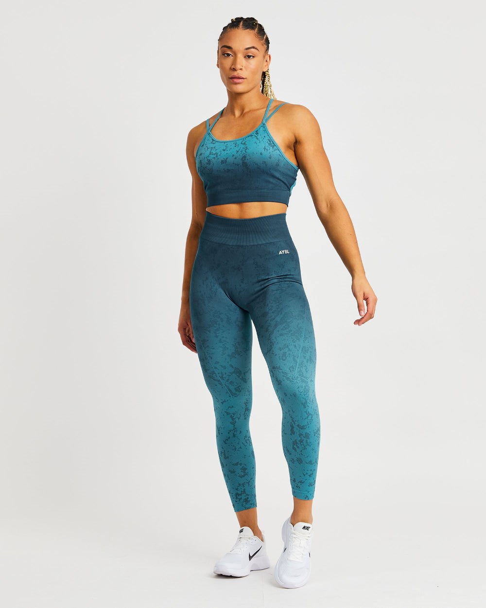 AYBL Flare Seamless Leggings Teal | DJINP2159