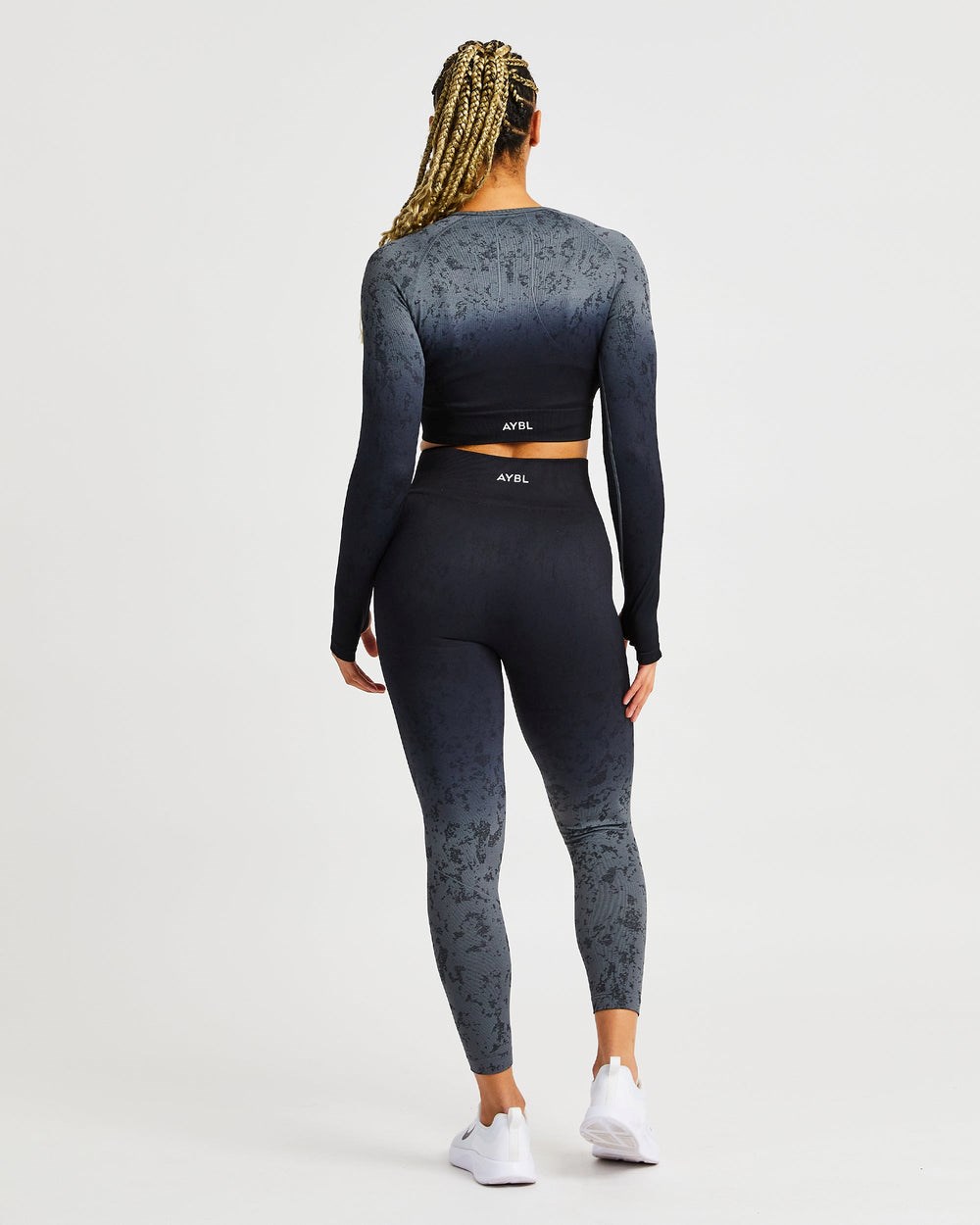 AYBL Flare Seamless Long Sleeve Crop Top Negras | HOPFT4321