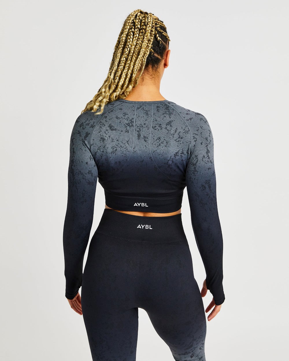 AYBL Flare Seamless Long Sleeve Crop Top Negras | OUYZC5120