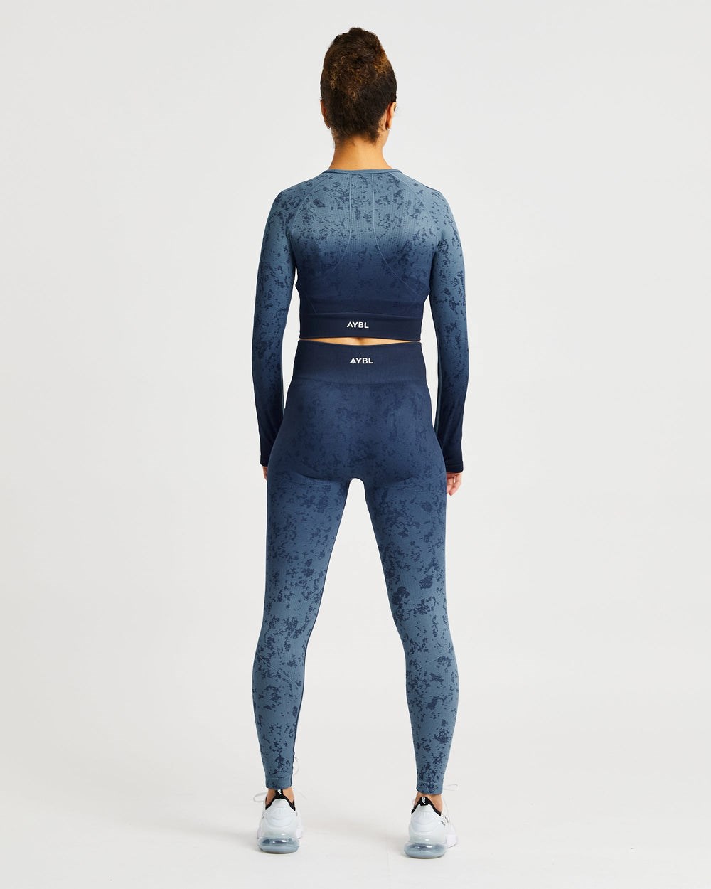 AYBL Flare Seamless Long Sleeve Crop Top Azules | UZPFA8201