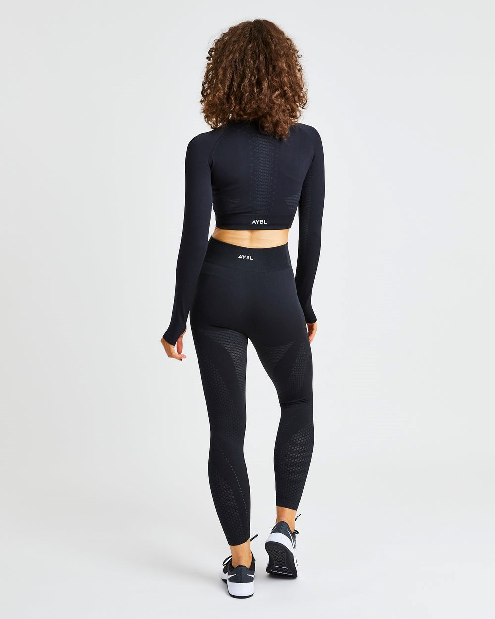 AYBL Ignite Seamless Long Sleeve Crop Top Negras | ATURC7516