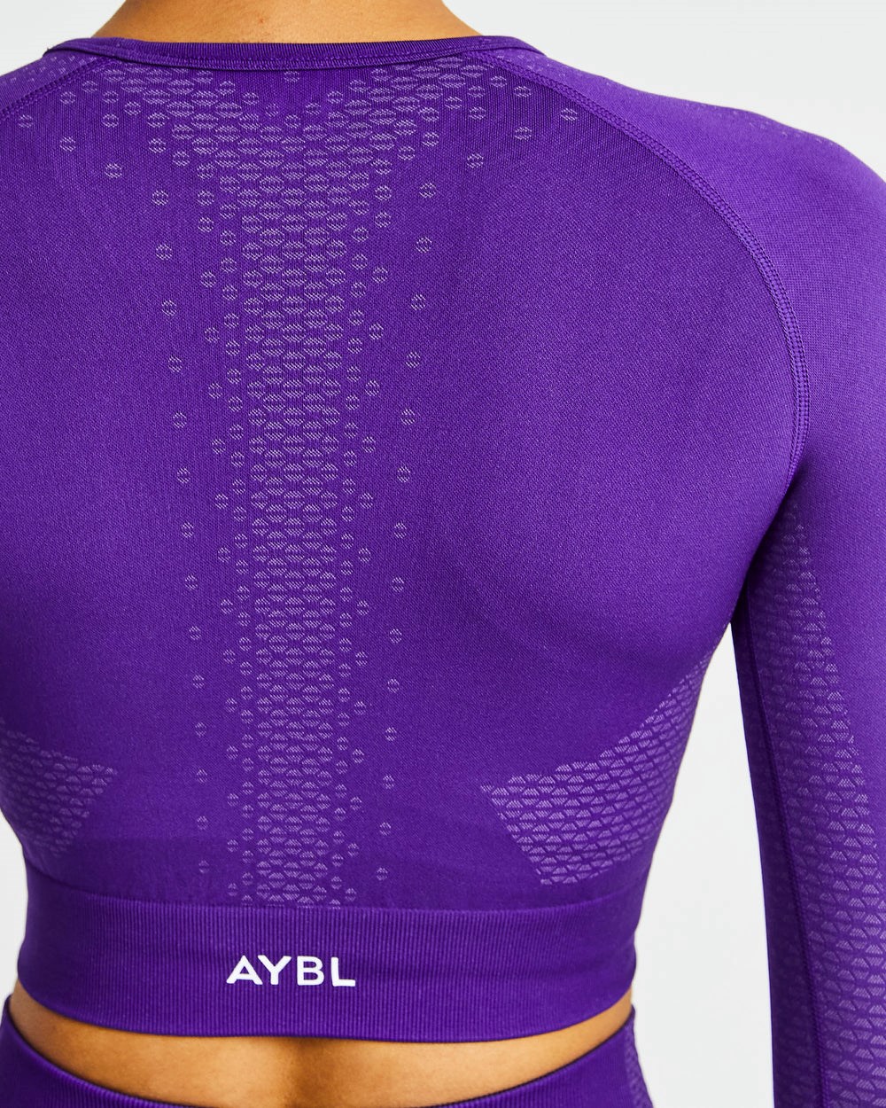 AYBL Ignite Seamless Long Sleeve Crop Top Moradas | JXPIA6179