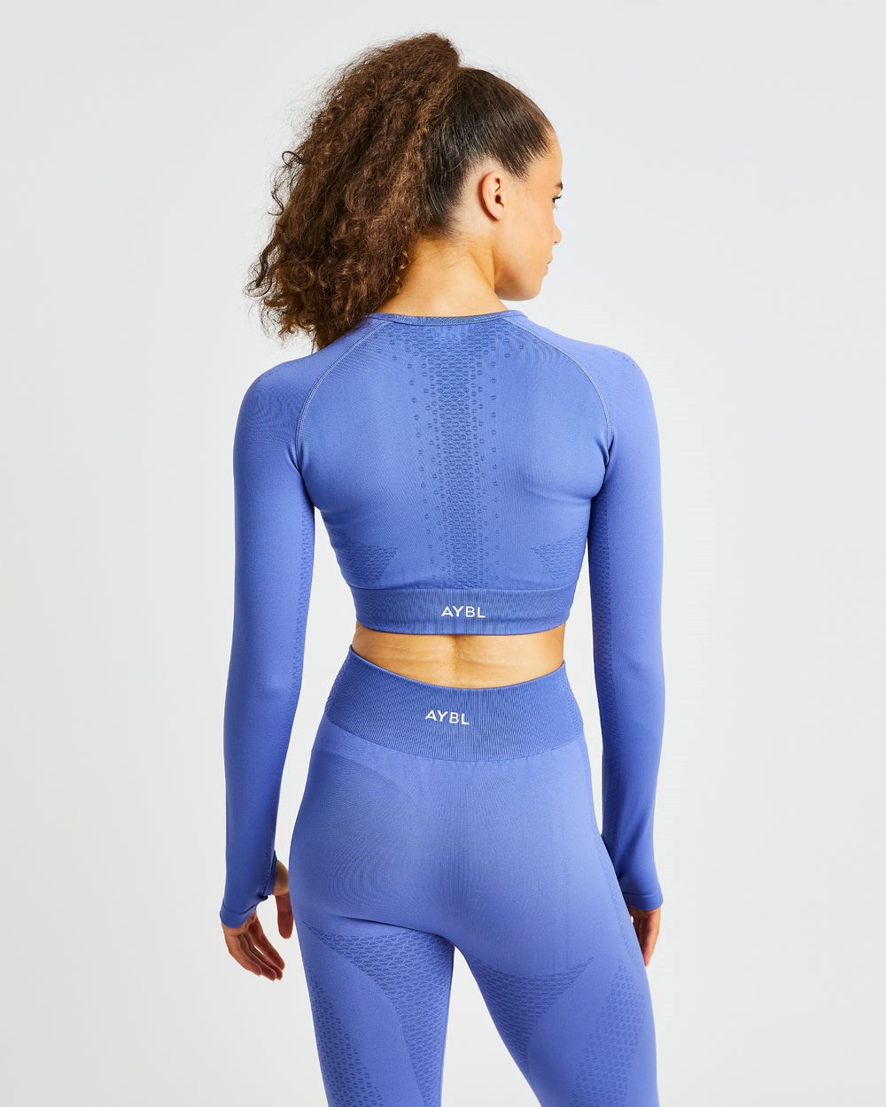 AYBL Ignite Seamless Long Sleeve Crop Top Azules | PGYVI1263