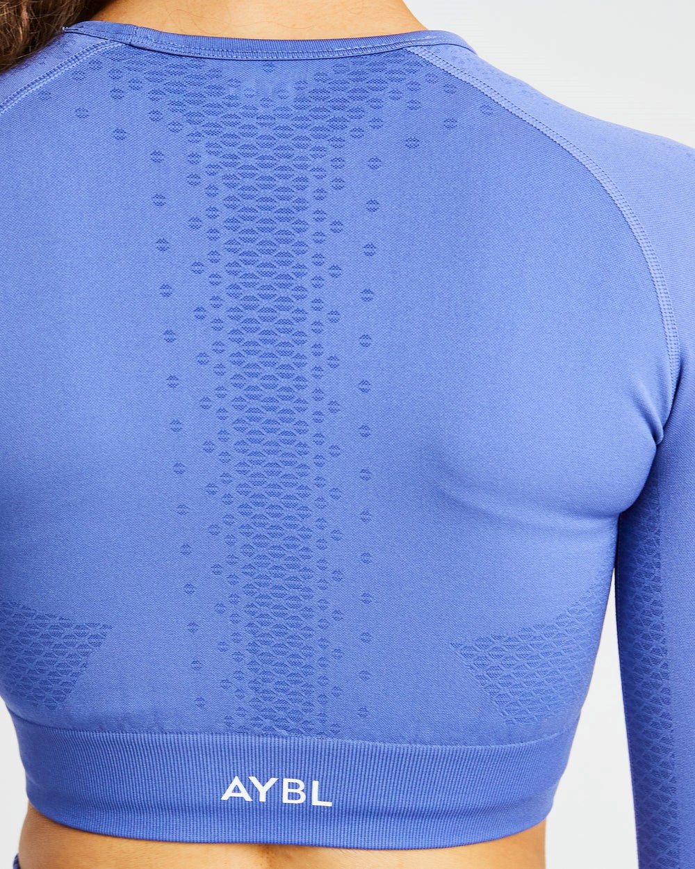 AYBL Ignite Seamless Long Sleeve Crop Top Azules | PGYVI1263