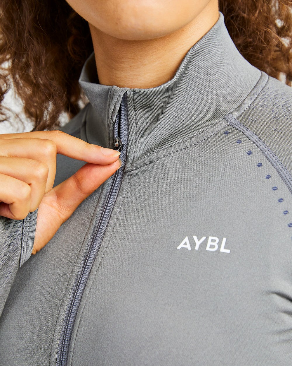 AYBL Ignite Seamless Zip Jacket Gris | VYQBL8754