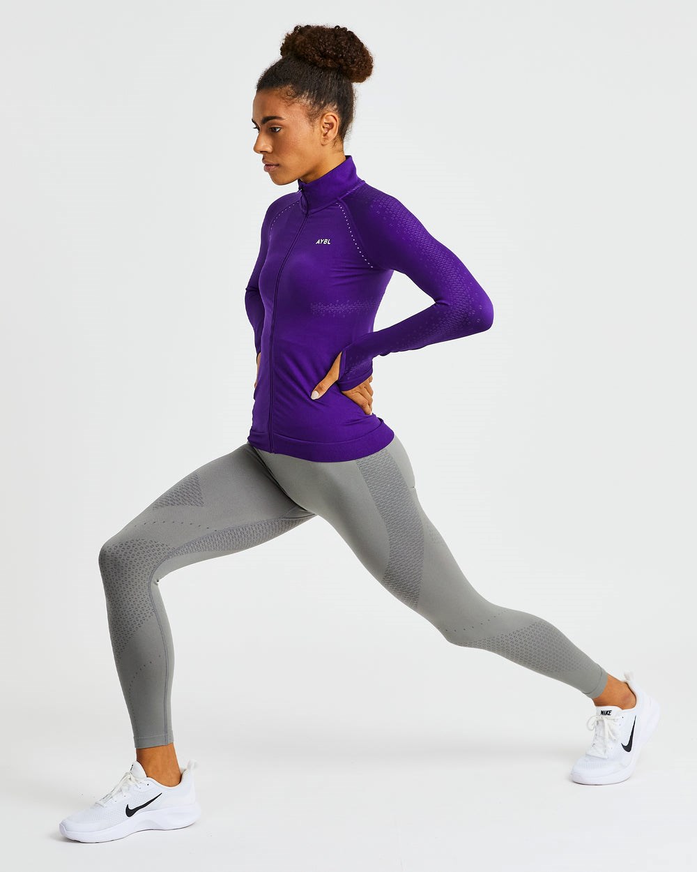 AYBL Ignite Seamless Zip Jacket Moradas | ZETOP7098