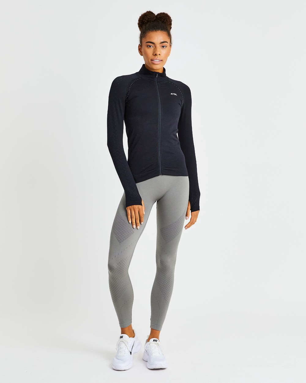 AYBL Ignite Seamless Zip Jacket Negras | CAJRS9712