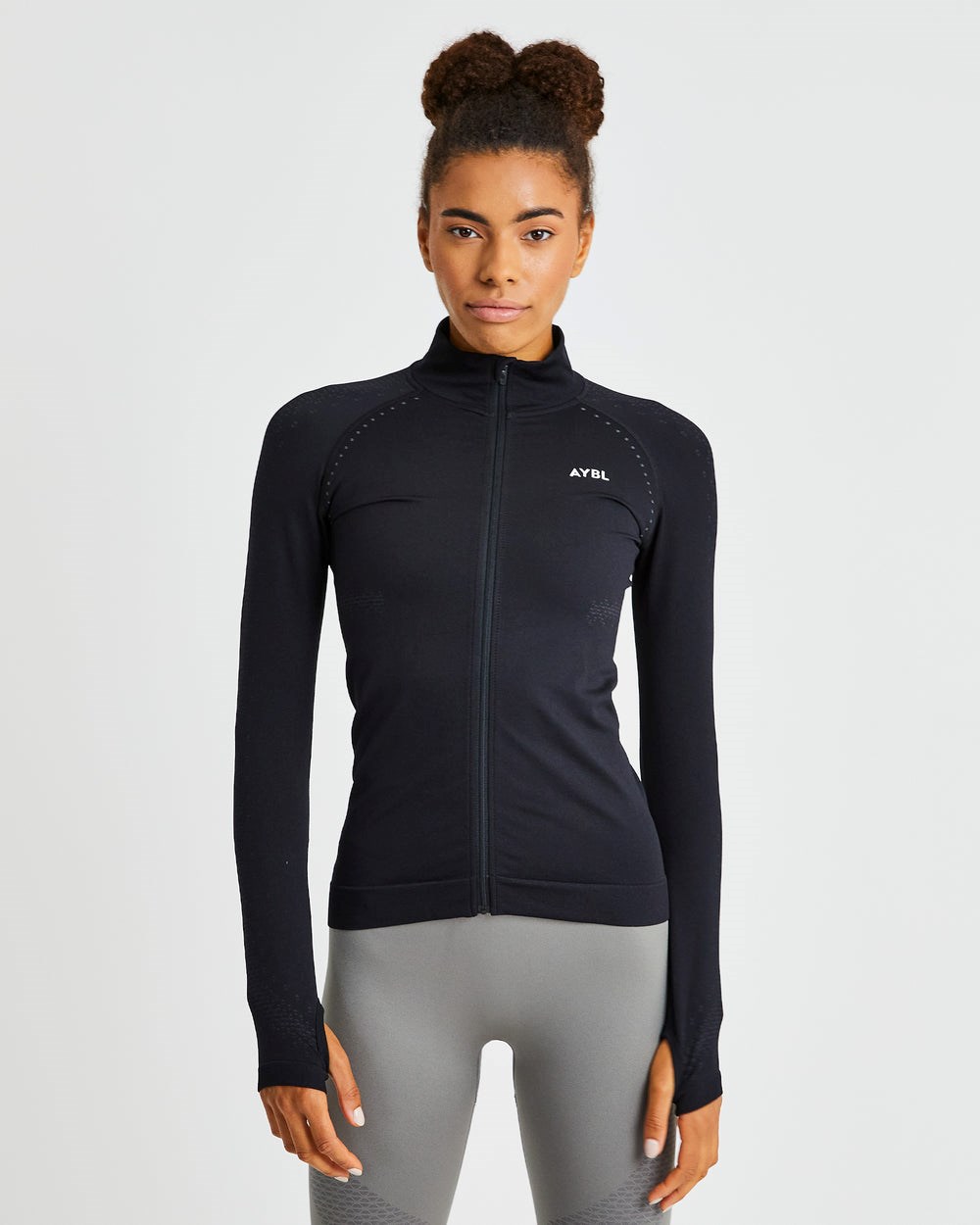 AYBL Ignite Seamless Zip Jacket Negras | CAJRS9712