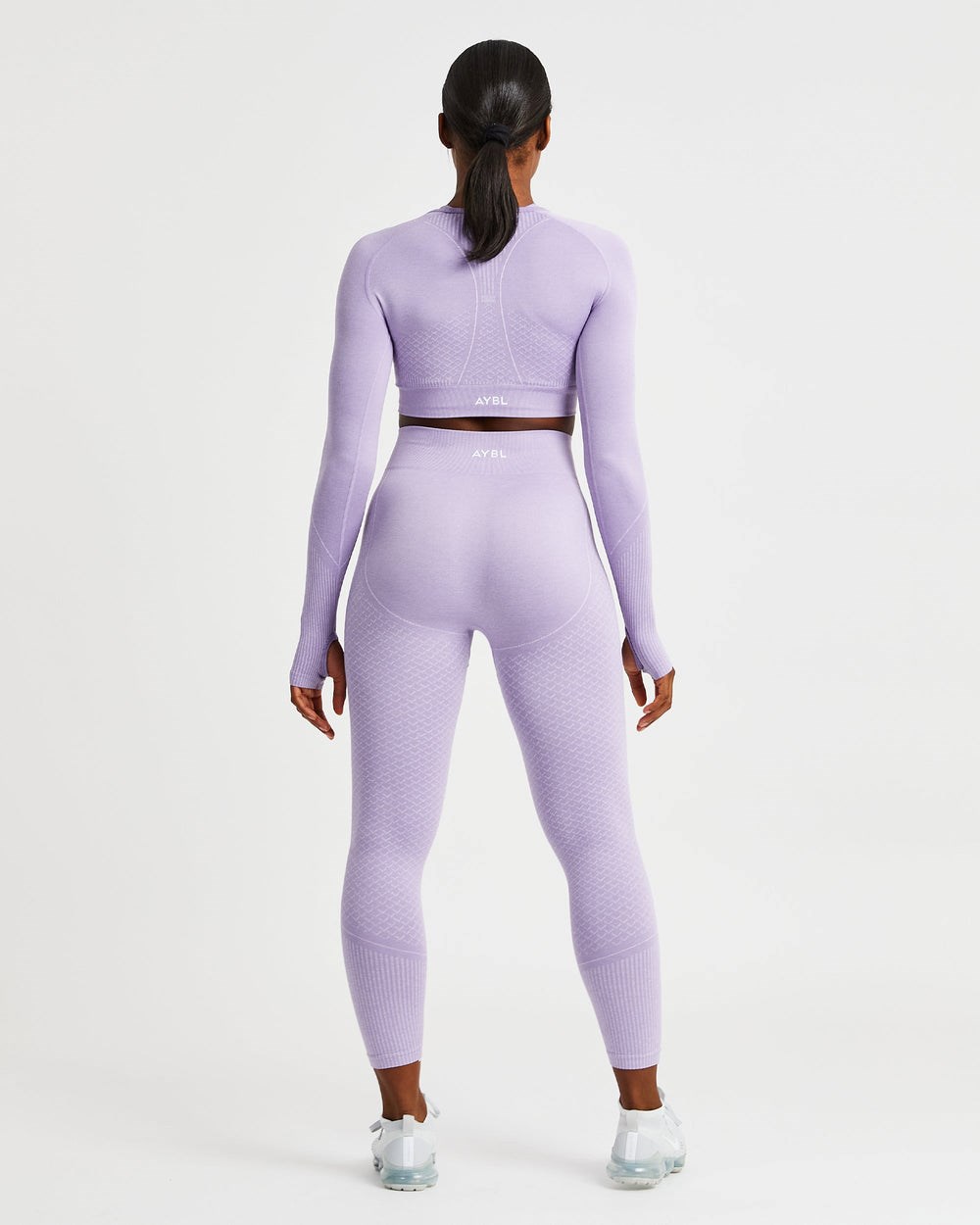 AYBL Impact Seamless Long Sleeve Crop Top Lilac | BZKGR1953