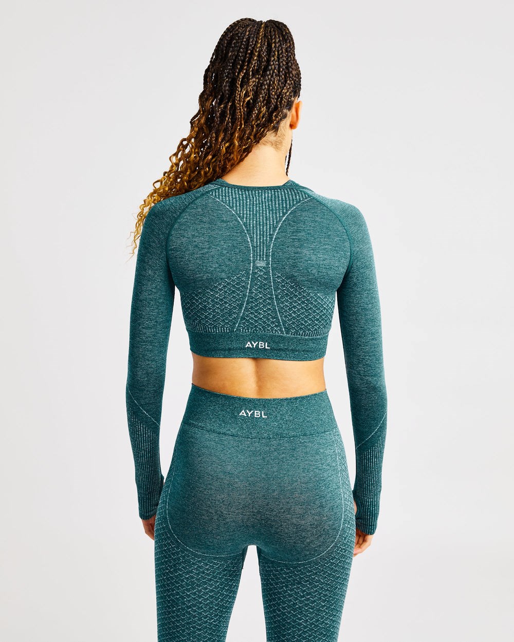 AYBL Impact Seamless Long Sleeve Crop Top Verde | CIJNX5218