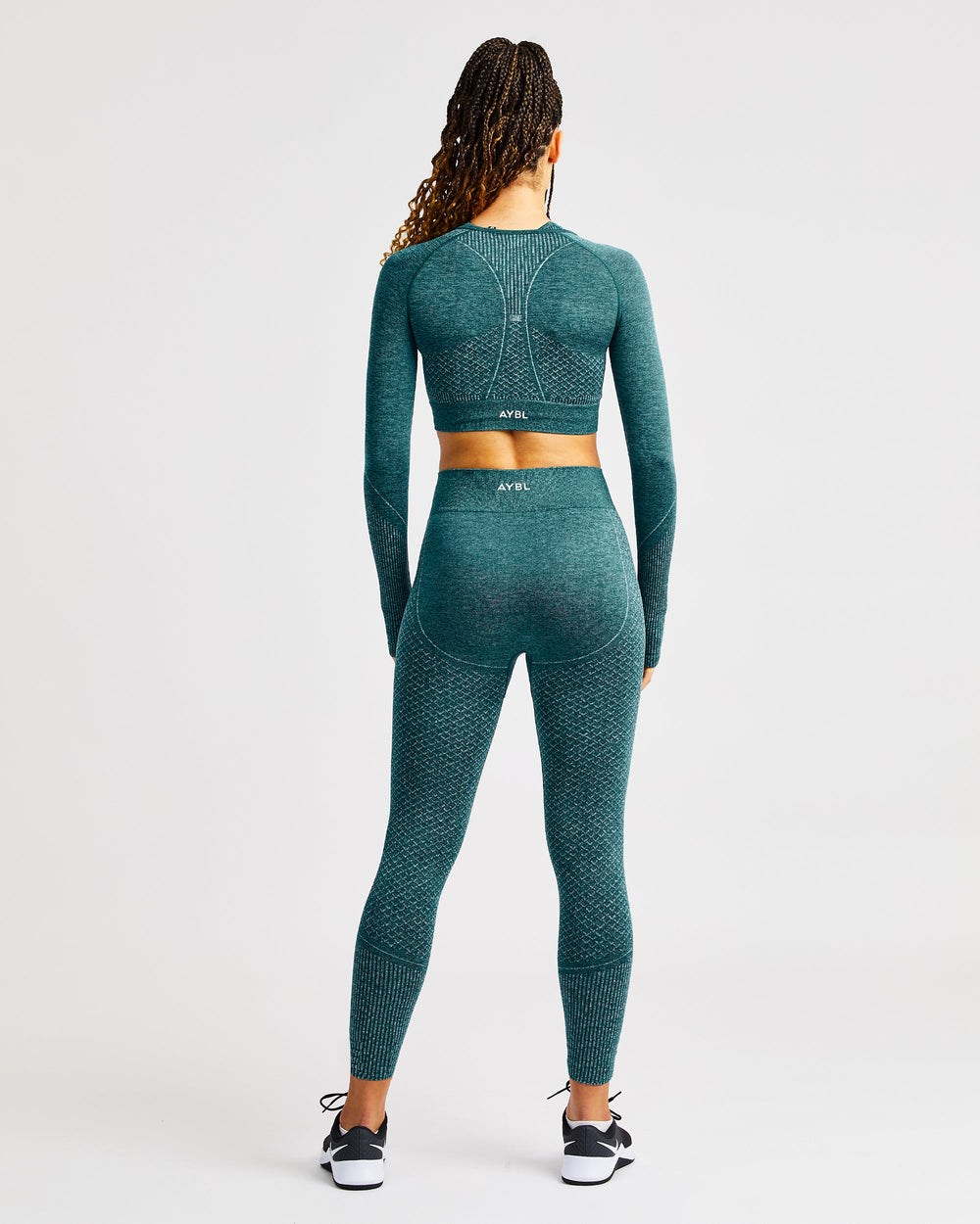 AYBL Impact Seamless Long Sleeve Crop Top Verde | CIJNX5218