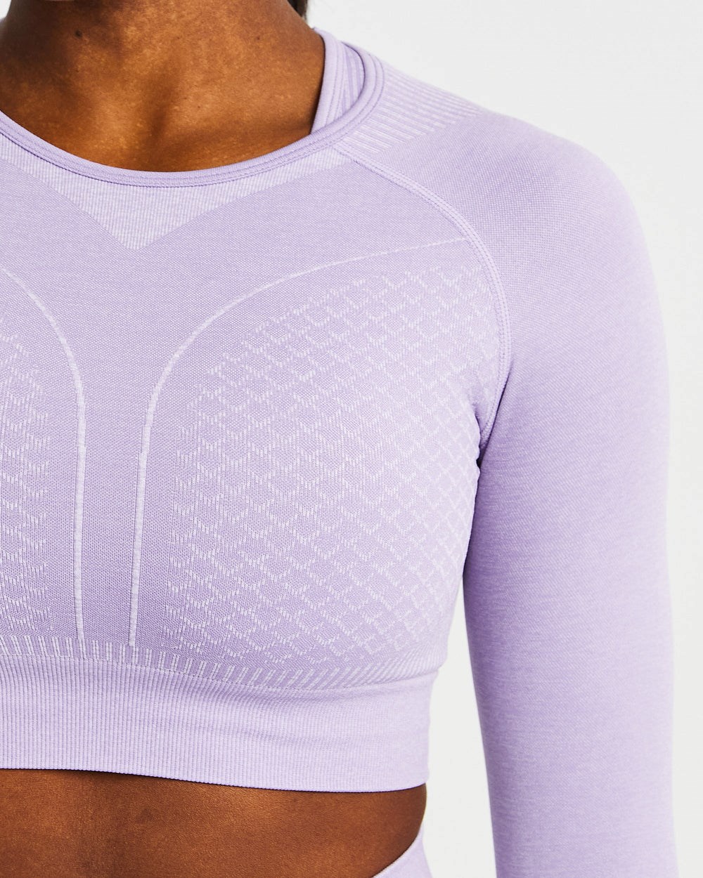 AYBL Impact Seamless Long Sleeve Crop Top Lilac | JNCKQ0586