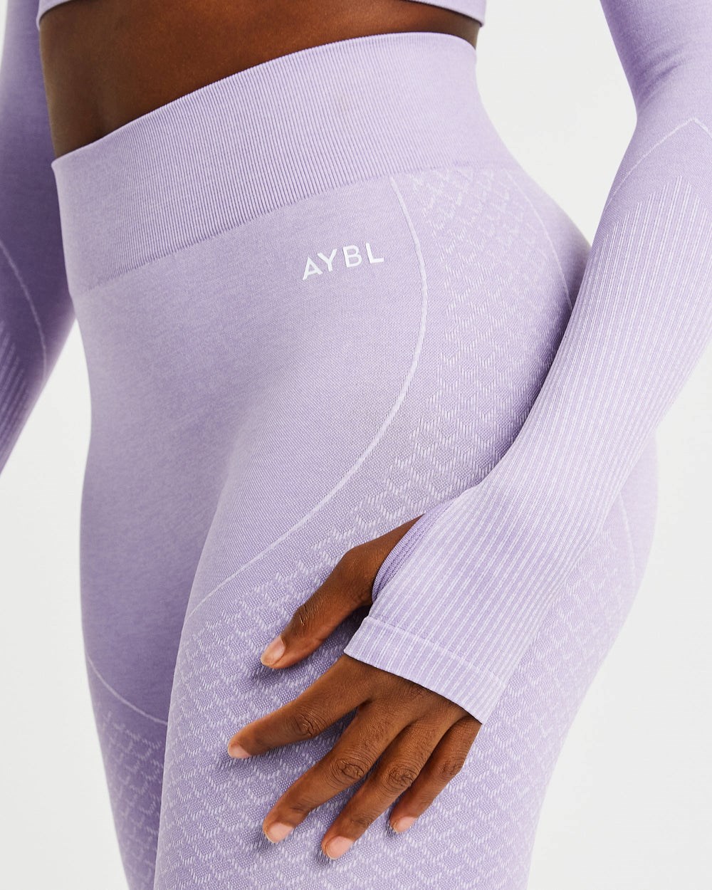 AYBL Impact Seamless Long Sleeve Crop Top Lilac | JNCKQ0586