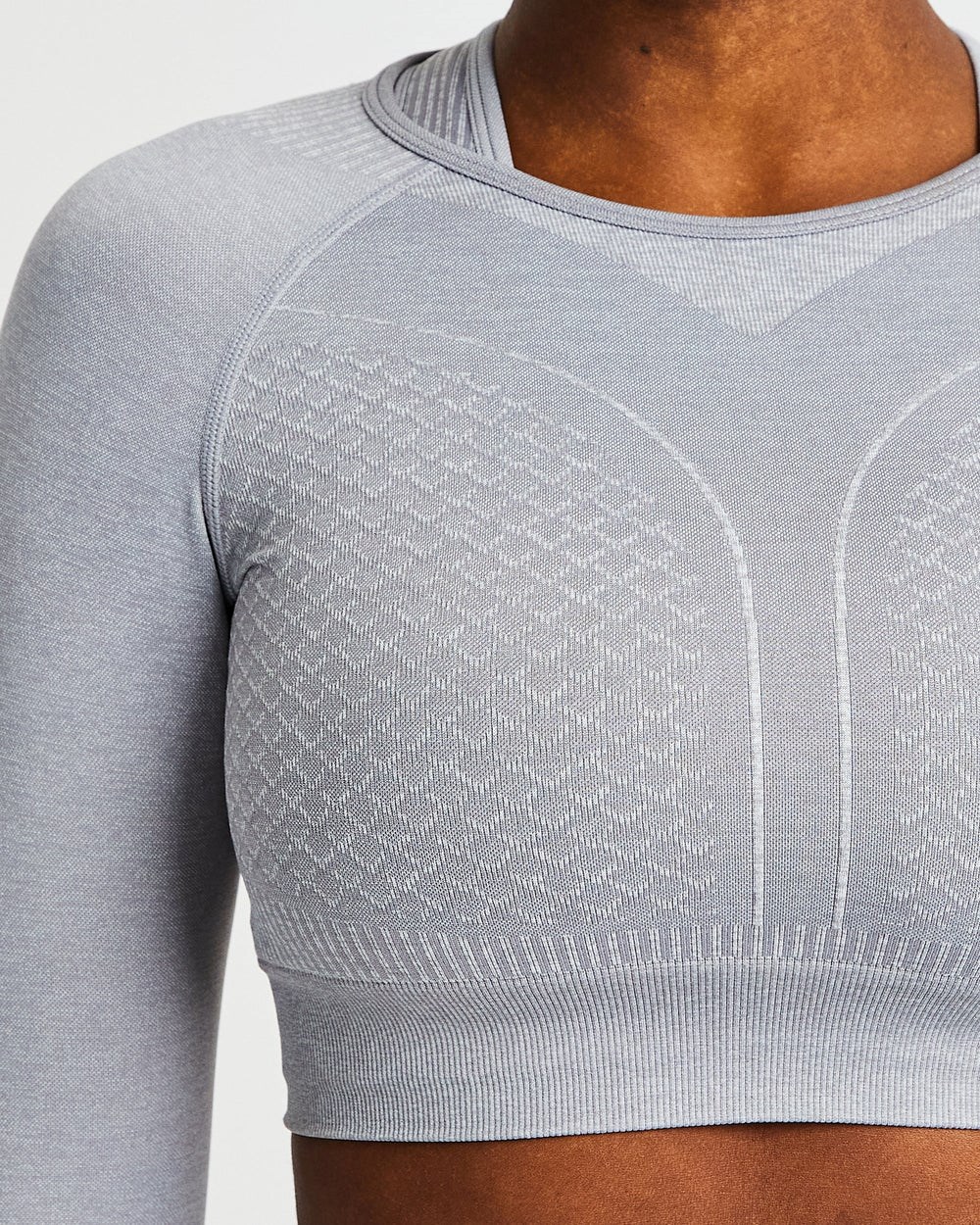 AYBL Impact Seamless Long Sleeve Crop Top Gris | PSURF1395