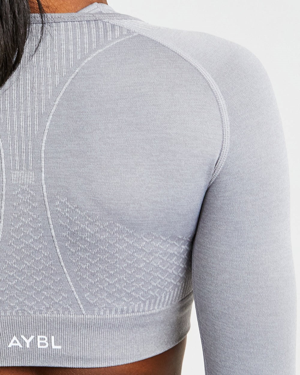 AYBL Impact Seamless Long Sleeve Crop Top Gris | PSURF1395