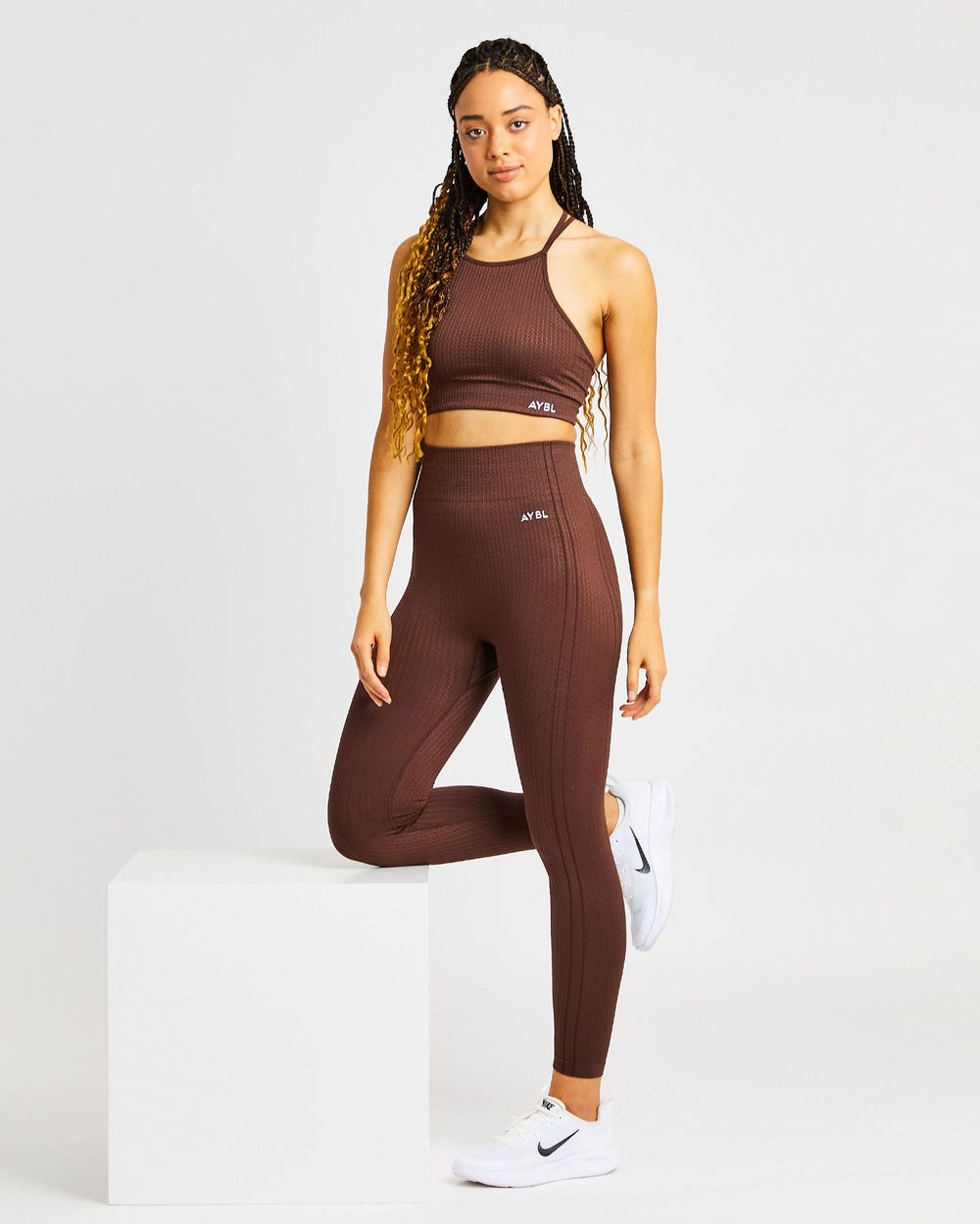 AYBL Luxe Seamless Crop Tank Top Marrones | HTZIC5971