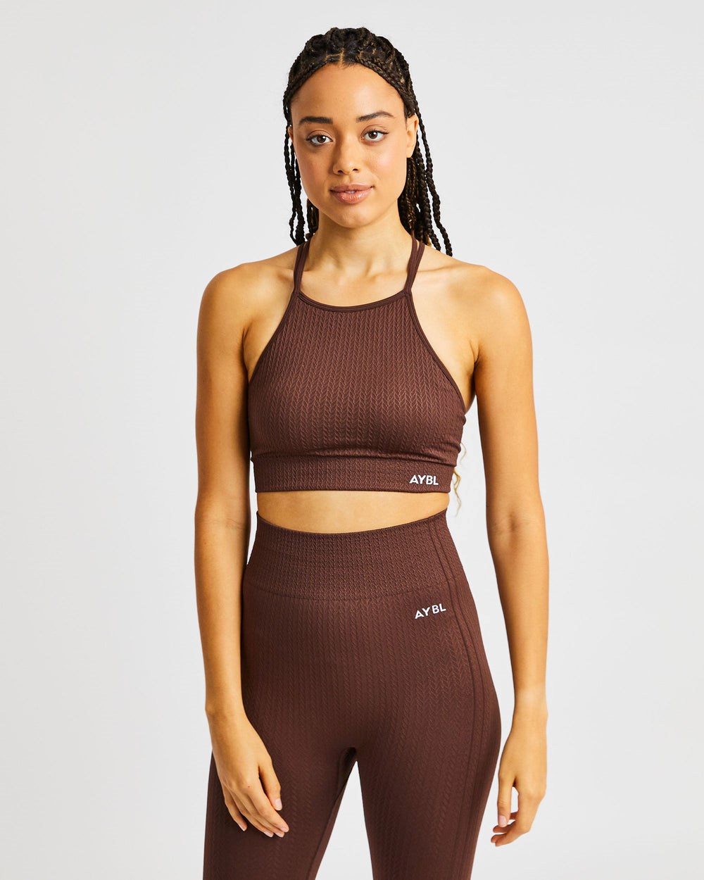 AYBL Luxe Seamless Crop Tank Top Marrones | HTZIC5971