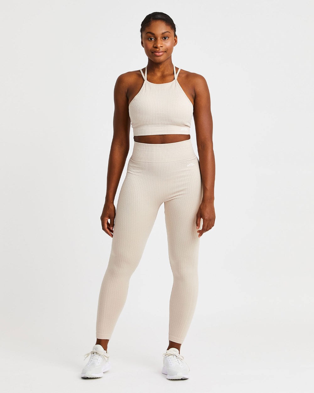 AYBL Luxe Seamless Crop Tank Top Sand | LEOSA6450