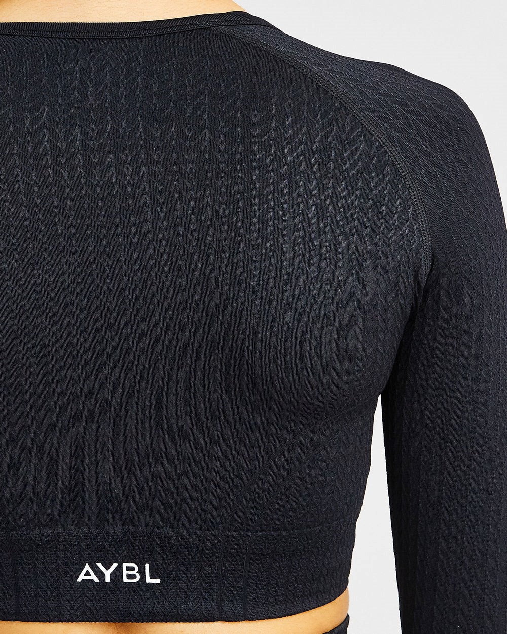 AYBL Luxe Seamless Long Sleeve Crop Top Negras | BZPNK9306