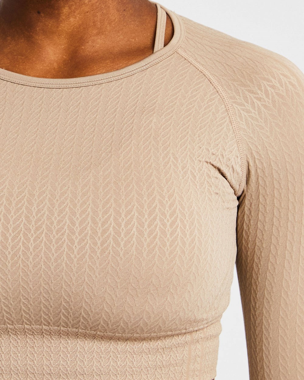 AYBL Luxe Seamless Long Sleeve Crop Top Mocha | CPYJO4376