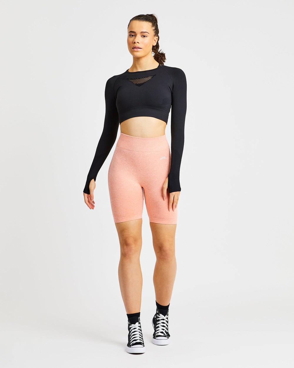 AYBL Motion Seamless Cycling Shorts Peach Marl | QYMSH2381