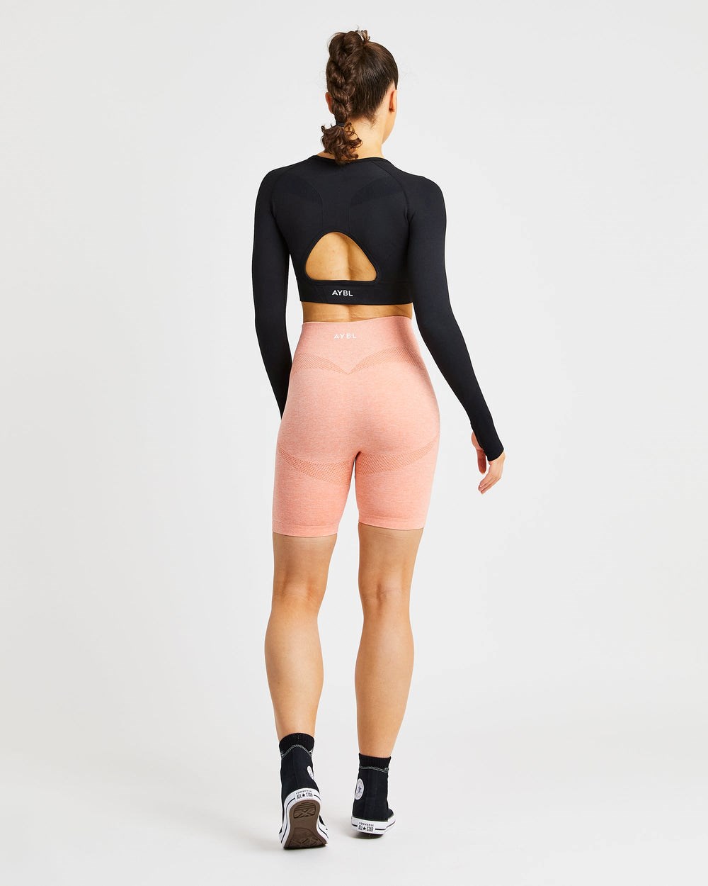 AYBL Motion Seamless Cycling Shorts Peach Marl | QYMSH2381