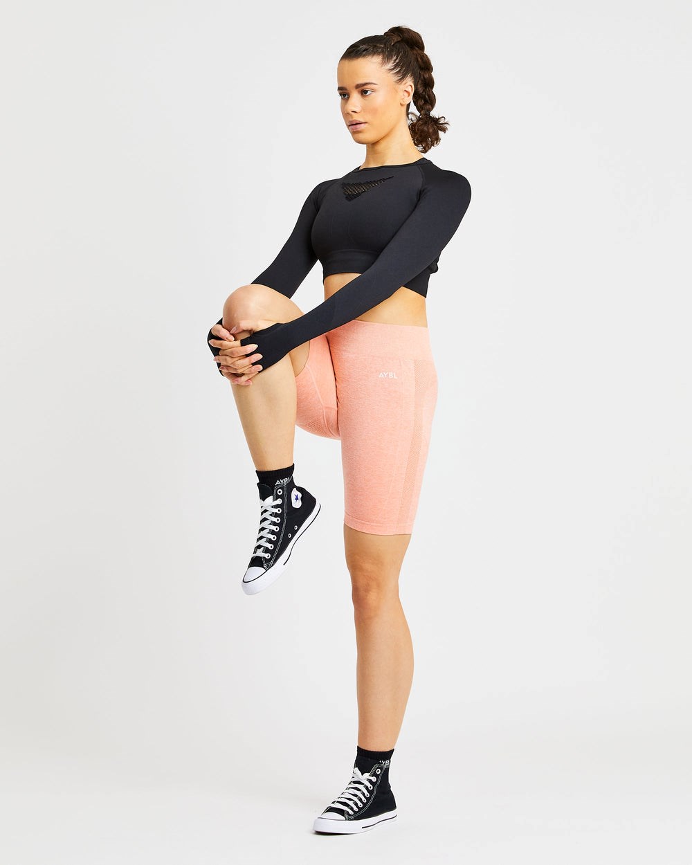 AYBL Motion Seamless Cycling Shorts Peach Marl | QYMSH2381