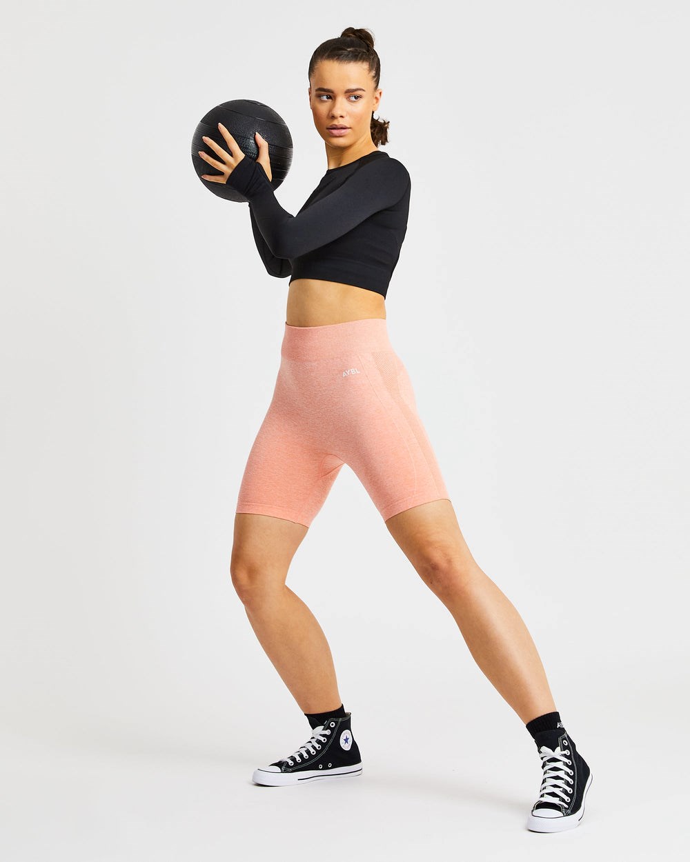 AYBL Motion Seamless Cycling Shorts Peach Marl | QYMSH2381