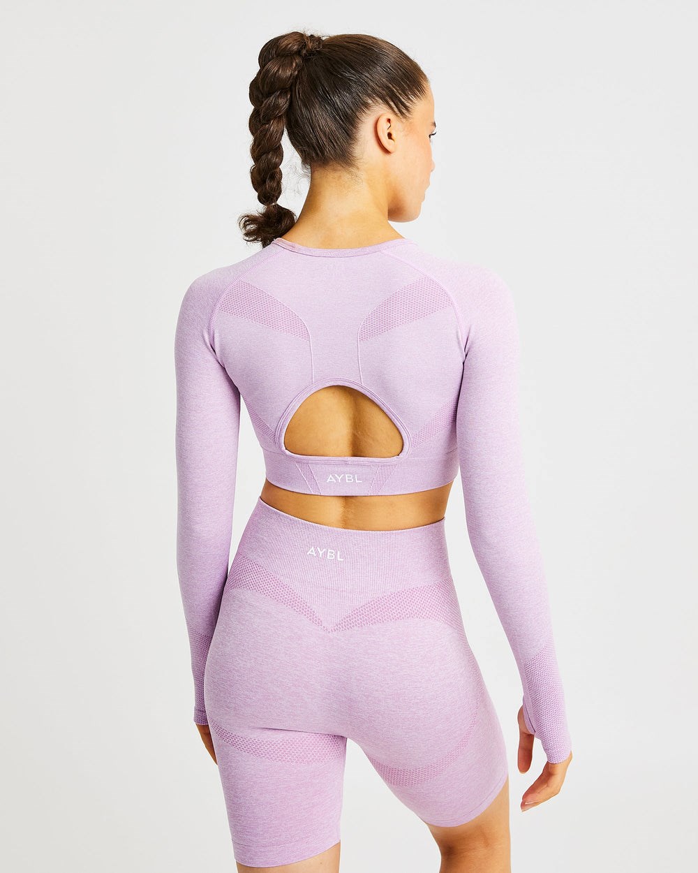 AYBL Motion Seamless Long Sleeve Crop Top Rosas | JBCDP2641