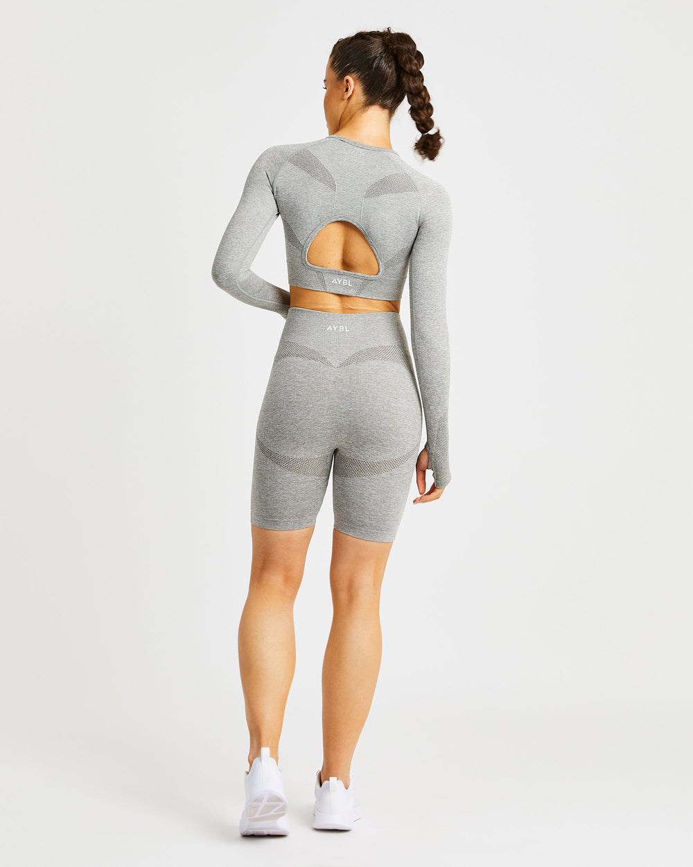 AYBL Motion Seamless Long Sleeve Crop Top Kaki | LTZUJ2308