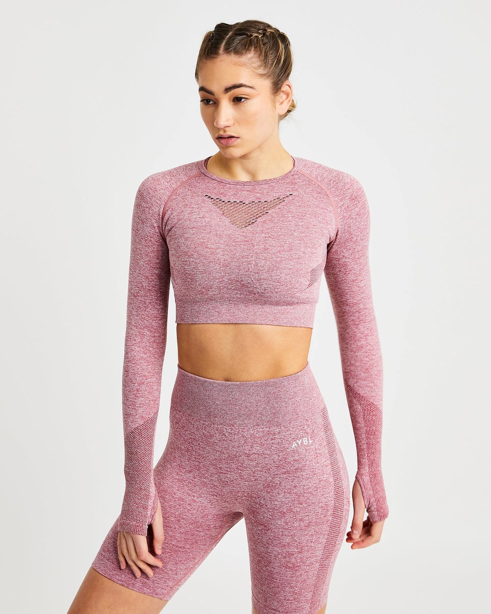 AYBL Motion Seamless Long Sleeve Crop Top Rojas | SONYI8062