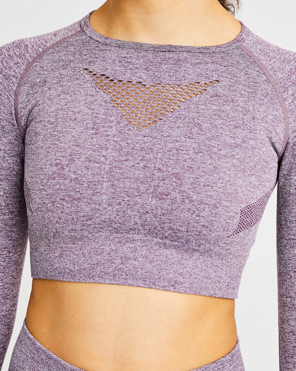 AYBL Motion Seamless Long Sleeve Crop Top Moradas | YJVSX2068