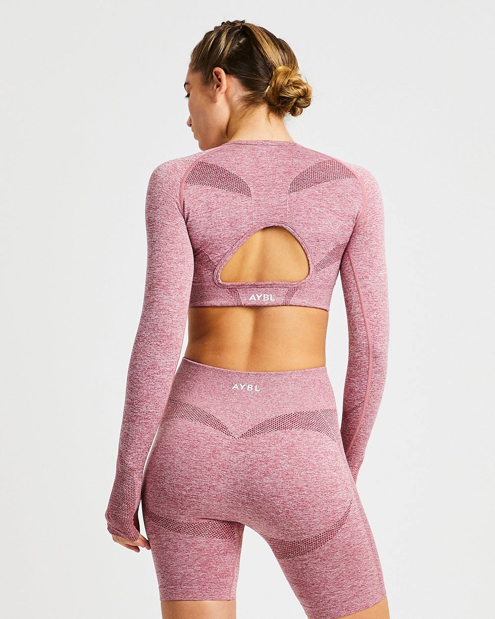 AYBL Motion Seamless Long Sleeve Crop Top Rojas | ZGAFU3624