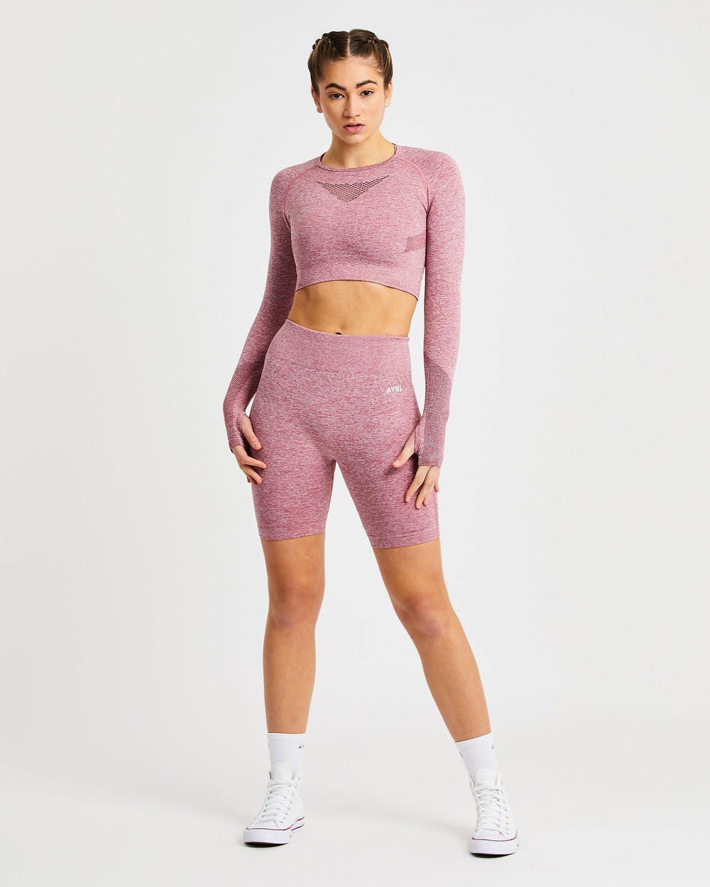 AYBL Motion Seamless Long Sleeve Crop Top Rojas | ZGAFU3624