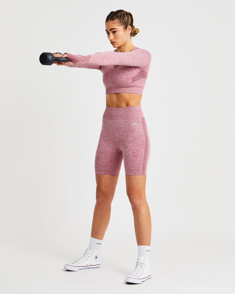 AYBL Motion Seamless Long Sleeve Crop Top Rojas | ZGAFU3624