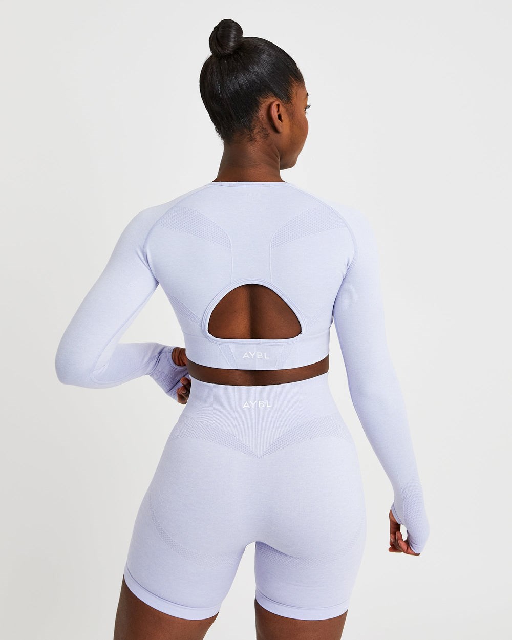 AYBL Motion Seamless Long Sleeve Crop Top Azules | ZLDMB4013