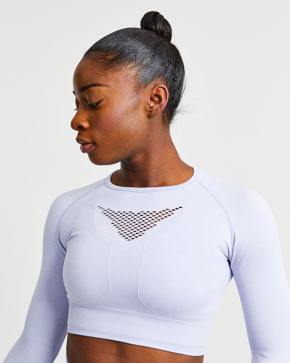 AYBL Motion Seamless Long Sleeve Crop Top Azules | ZLDMB4013