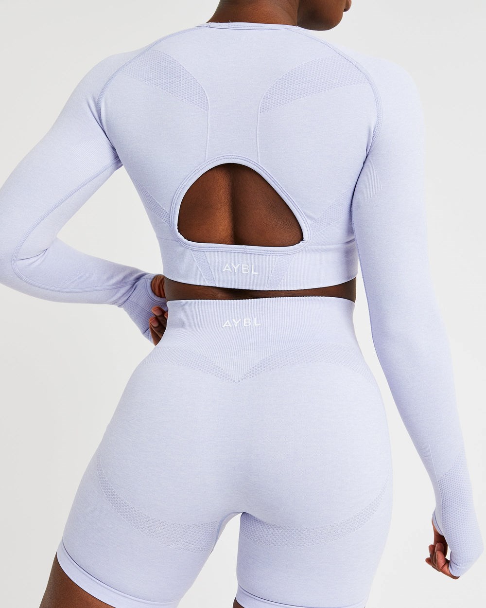 AYBL Motion Seamless Long Sleeve Crop Top Azules | ZLDMB4013