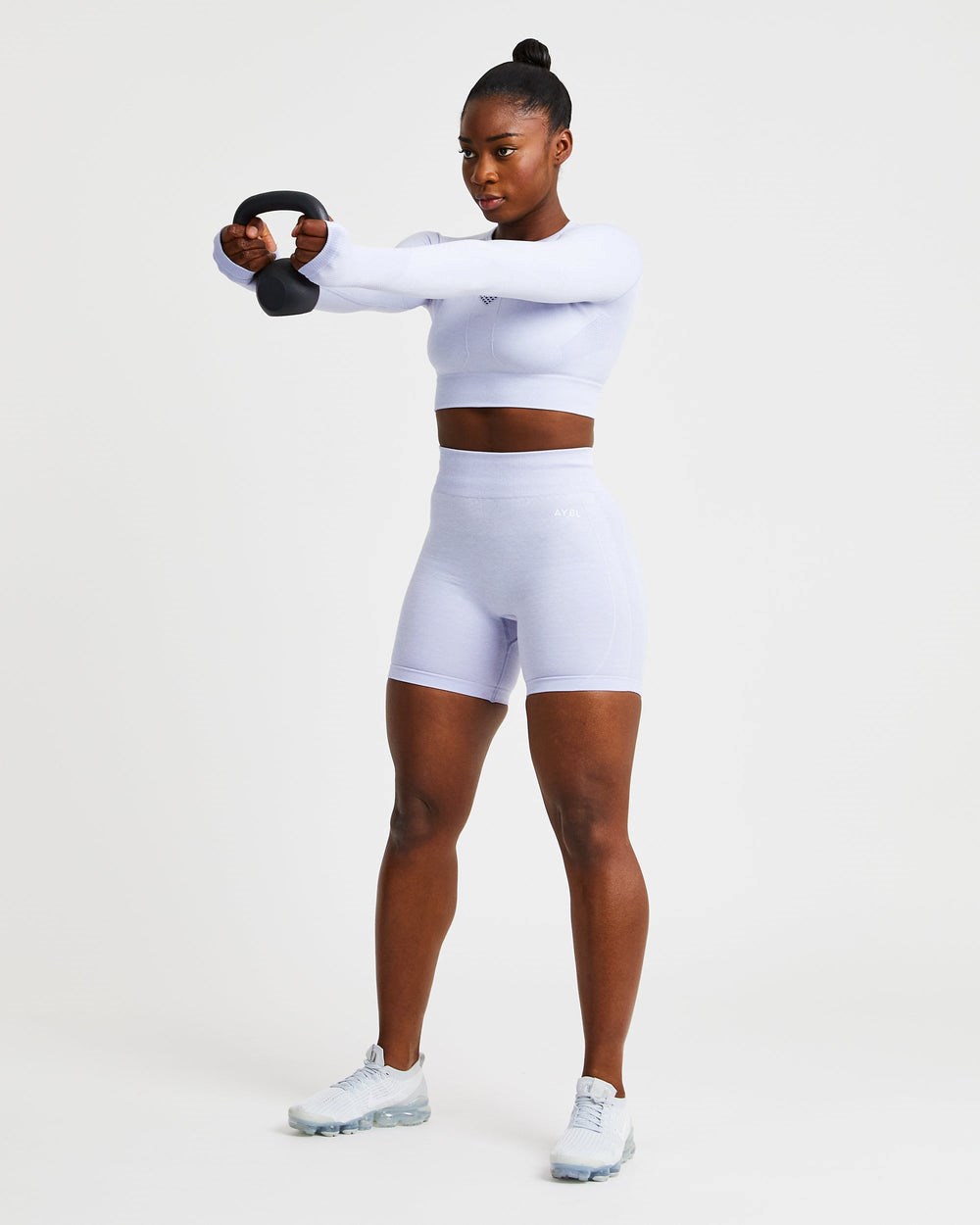 AYBL Motion Seamless Long Sleeve Crop Top Azules | ZLDMB4013